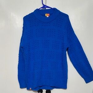 Lego Men's Crewneck Sweater, Size L, Royal Blue Lego Block Design